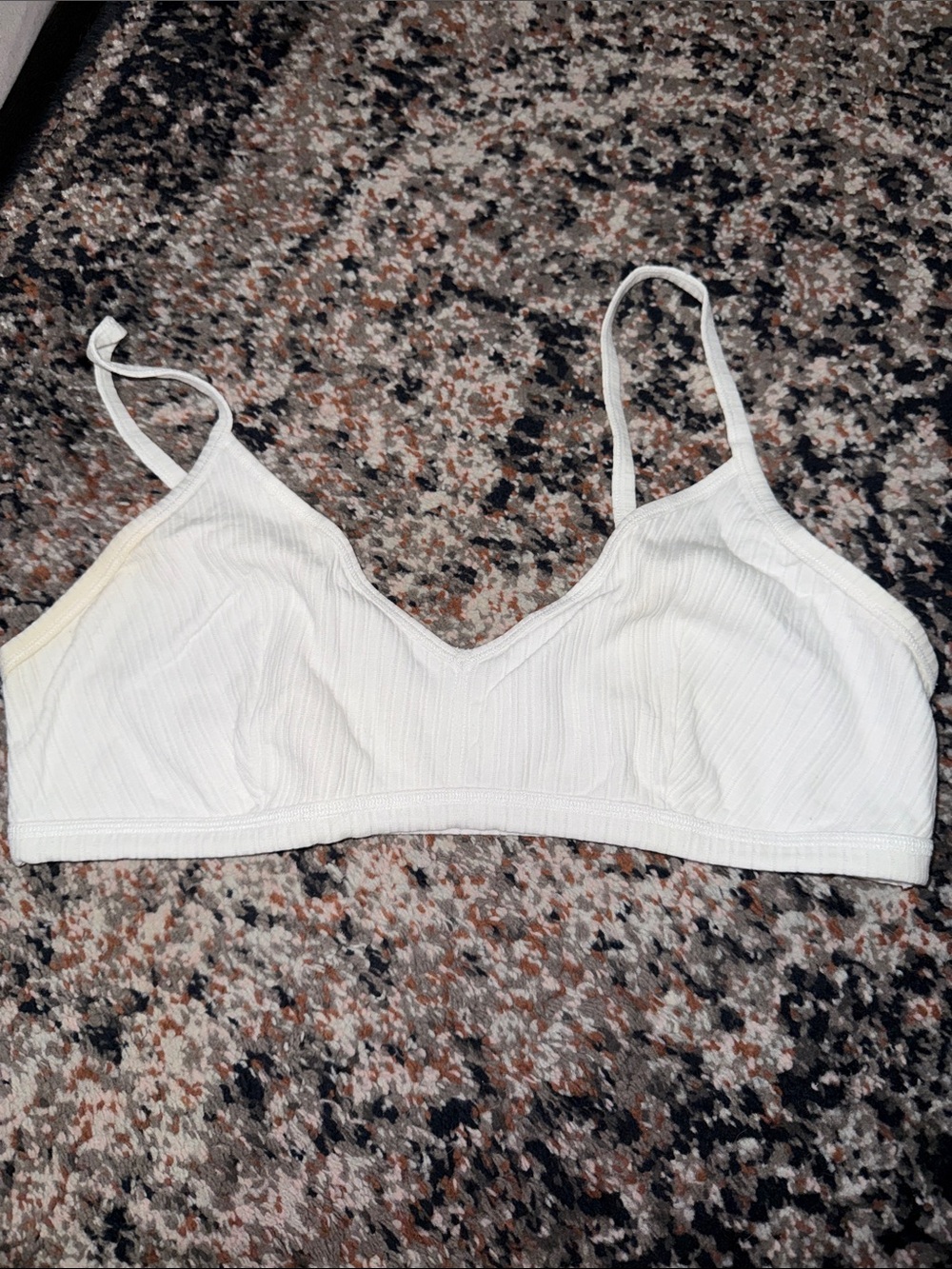 Colsie White Ribbed Triangle Bralette